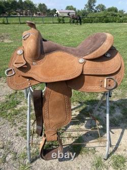 16 rough out Western training saddle withsuede seat NWOT
