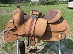16 rough out Western training saddle withsuede seat NWOT