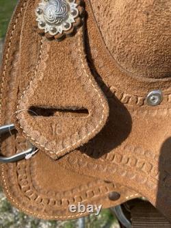 16 rough out Western training saddle withsuede seat NWOT