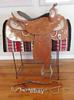 16 western silver show saddle