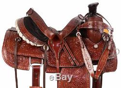 16Used Ranch Team Roping Saddle 16 Western Premium Leather Trail Cowboy Horse