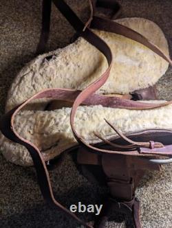 16in handmade by williams leather horse saddle USED
