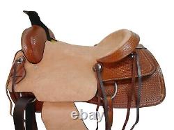 17 16 Used Roping Saddle Western Horse Ranch Pleasure Tooled Leather Tack Set