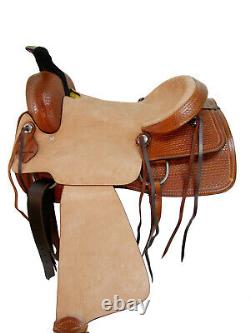 17 16 Used Roping Saddle Western Horse Ranch Pleasure Tooled Leather Tack Set