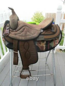 17'' #502 brown Big horn Suede & Cordura western trail saddle SQH BARS