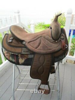 17'' #502 brown Big horn Suede & Cordura western trail saddle SQH BARS