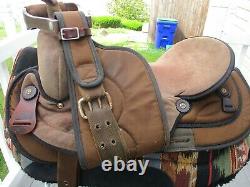 17'' #502 brown Big horn Suede & Cordura western trail saddle SQH BARS