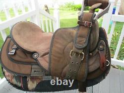 17'' #502 brown Big horn Suede & Cordura western trail saddle SQH BARS