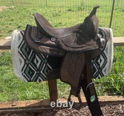 17'' 508 Brown Big horn Western trail saddle Set Extra Wide BARS- Extras Incl