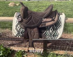 17'' 508 Brown Big horn Western trail saddle Set Extra Wide BARS- Extras Incl