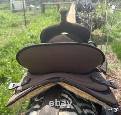 17'' 508 Brown Big horn Western trail saddle Set Extra Wide BARS- Extras Incl