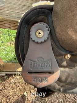 17'' 508 Brown Big horn Western trail saddle Set Extra Wide BARS- Extras Incl