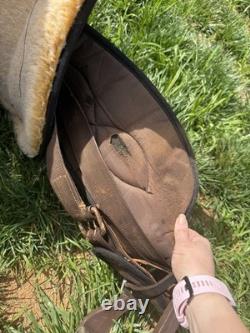 17'' 508 Brown Big horn Western trail saddle Set Extra Wide BARS- Extras Incl