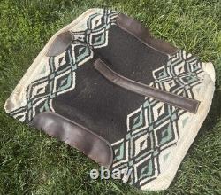 17'' 508 Brown Big horn Western trail saddle Set Extra Wide BARS- Extras Incl