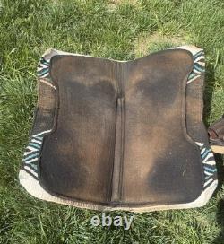 17'' 508 Brown Big horn Western trail saddle Set Extra Wide BARS- Extras Incl