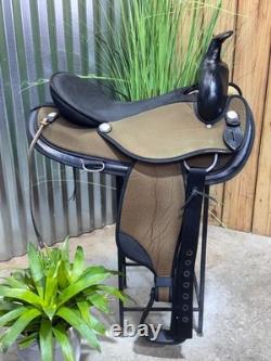 17 ABETTA Brown Western Horse Trail Saddle Light Weight! Semi Bar