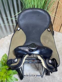 17 ABETTA Brown Western Horse Trail Saddle Light Weight! Semi Bar