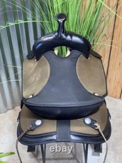 17 ABETTA Brown Western Horse Trail Saddle Light Weight! Semi Bar