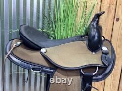 17 ABETTA Brown Western Horse Trail Saddle Light Weight! Semi Bar