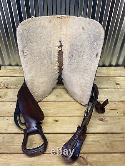 17 Abetta Dark Oil Leather Western Saddle Basket Tooled PRETTY