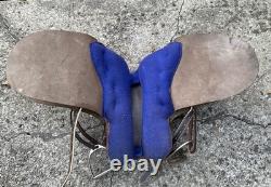 17 Australian Genuine Brown Leather Stock Saddle WithBrass Accents-VGC