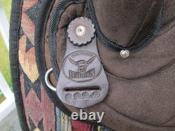 17'' BIG HORN 504 FQH BARS Brown Western suede leather Trail saddle USA