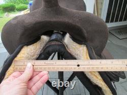 17'' BIG HORN 504 FQH BARS Brown Western suede leather Trail saddle USA