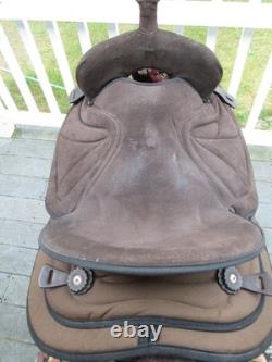 17'' BIG HORN 504 FQH BARS Brown Western suede leather Trail saddle USA
