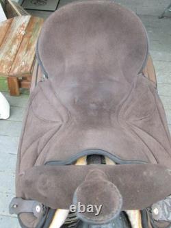 17'' BIG HORN 504 FQH BARS Brown Western suede leather Trail saddle USA