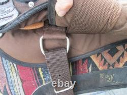 17'' BIG HORN 504 FQH BARS Brown Western suede leather Trail saddle USA