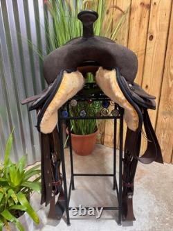 17 BIG HORN Brown Western Trail Saddle #504 Light Weight Cordura Full QH