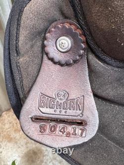17 BIG HORN Brown Western Trail Saddle #504 Light Weight Cordura Full QH