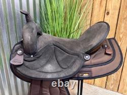 17 BIG HORN Brown Western Trail Saddle #504 Light Weight Cordura Full QH