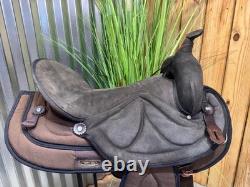 17 BIG HORN Brown Western Trail Saddle #504 Light Weight Cordura Full QH