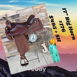17 Big Horn #176, Light Weight Western Trail Horse Saddle, Clean