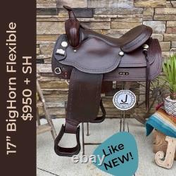 17 Big Horn Flexible Western Trail Horse Saddle- Ex Cond, Clean