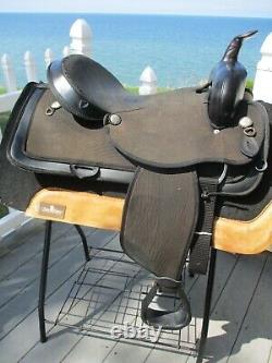 17'' Black Abetta High Cantle Western trail saddle regular QH BARS