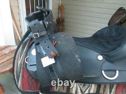 17'' Black Wintec Western trail saddle regular QH BARS w 34''Neoprene cinch USA