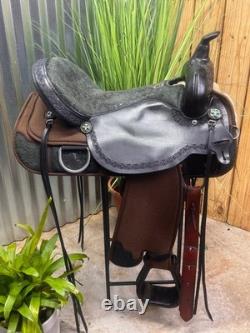 17 CIRCLE Y Stacy Westfall Magnolia Western Trail Saddle WIDE TREE