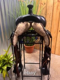 17 CIRCLE Y Stacy Westfall Magnolia Western Trail Saddle WIDE TREE