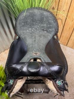 17 CIRCLE Y Stacy Westfall Magnolia Western Trail Saddle WIDE TREE