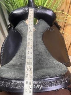 17 CIRCLE Y Stacy Westfall Magnolia Western Trail Saddle WIDE TREE