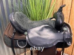 17 CIRCLE Y Stacy Westfall Magnolia Western Trail Saddle WIDE TREE