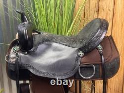 17 CIRCLE Y Stacy Westfall Magnolia Western Trail Saddle WIDE TREE