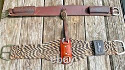 17 Calvin Allen Saddle, Roughout Basketweave Leather Cutting Reined Cowhorse