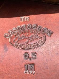 17 Calvin Allen Saddle, Roughout Basketweave Leather Cutting Reined Cowhorse