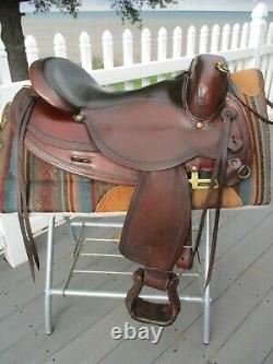 17'' Circle Y Endurance Park & Trail Brown leather western saddle SQH BARS