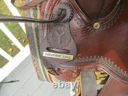 17'' Circle Y Endurance Park & Trail Brown leather western saddle SQH BARS