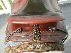 17'' Circle Y Endurance Park & Trail Brown leather western saddle SQH BARS