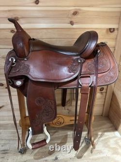 17 Circle Y Flex2 Cactus Flower Western Trail Saddle Model 1659